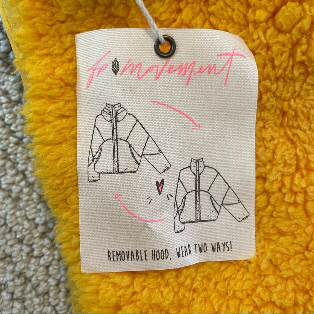 Free People Adventure Awaits Fleece Jacket Small Orangeade NWT - Picture 8 of 10